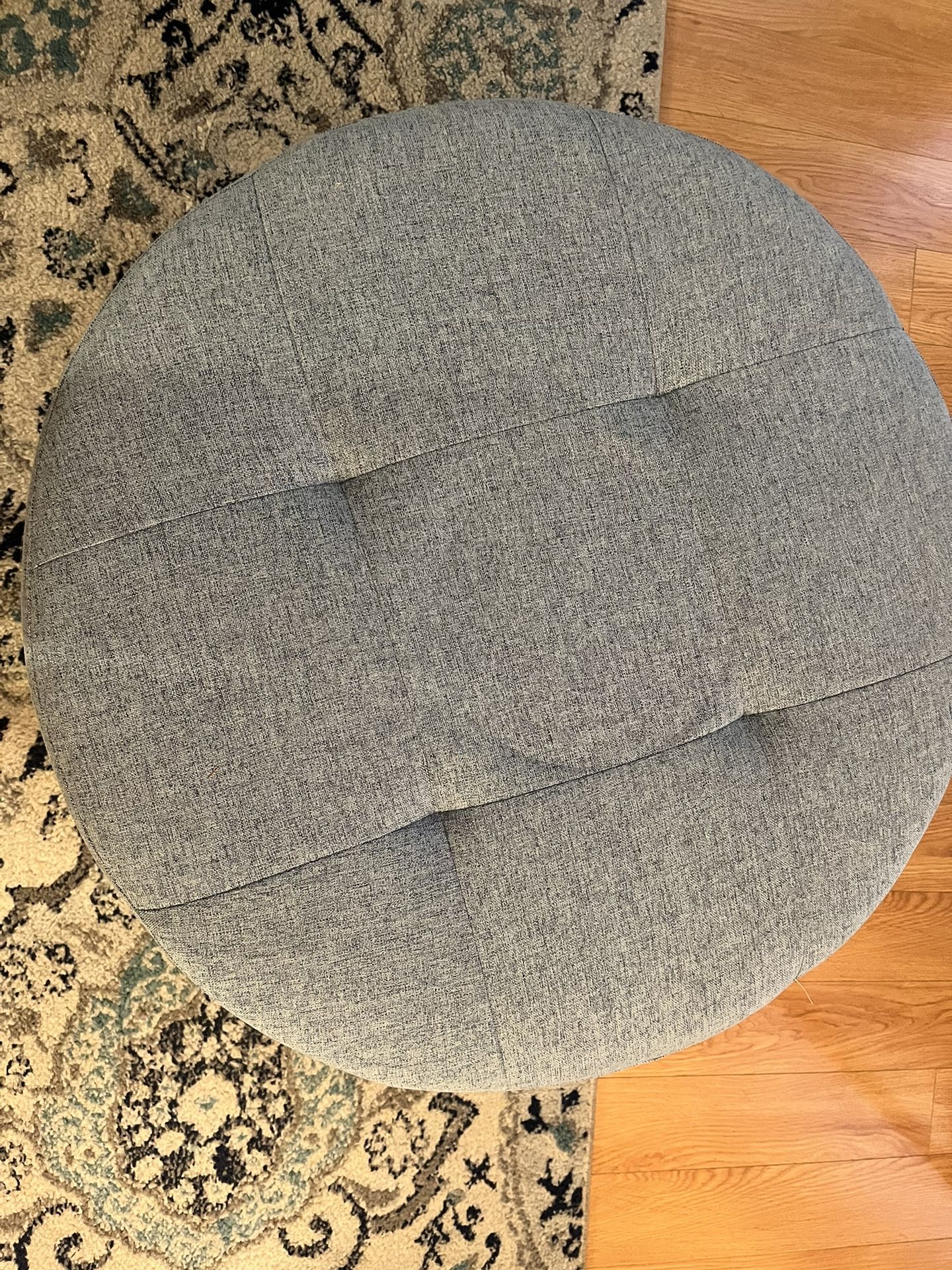 Light Blue Rotating Ottoman/pouf