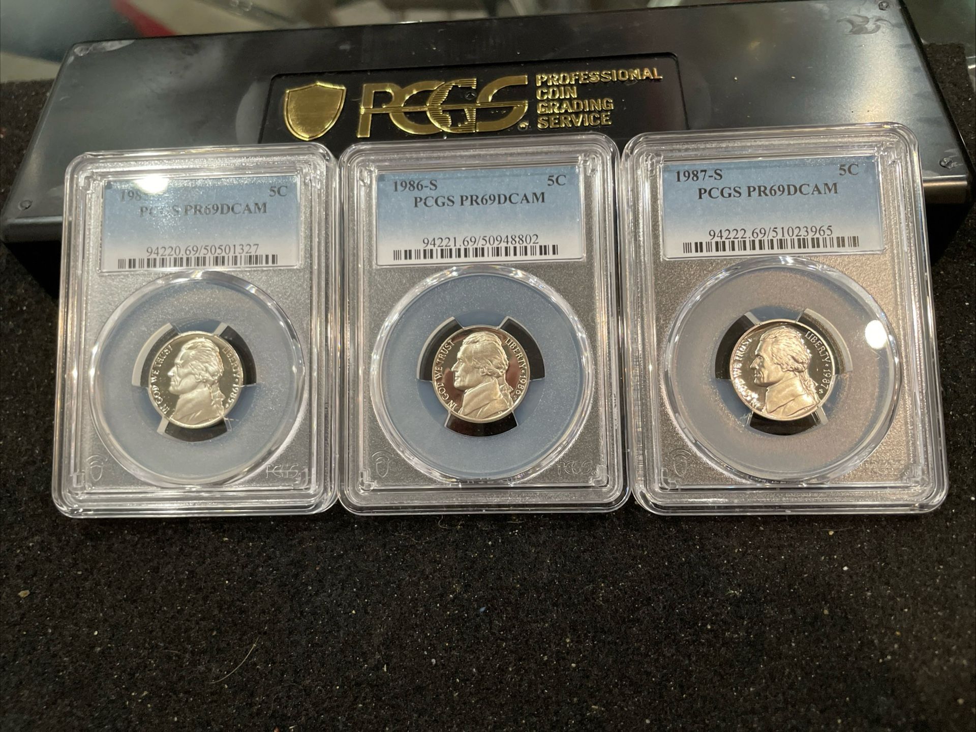 Lot Of 3 Gem Proof Jefferson Nickels All Graded At PR69 With A Deep Cameo