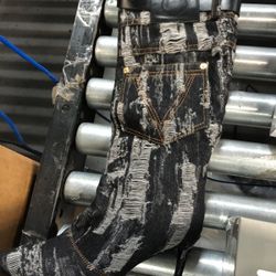 DAGORD Women's Knee Boots, 9CM Sexy Pointed Toe Stiletto Distressed Denim Ladies Mid Calf Boots, Party Evening Dress Catwalk Nightclub Everyday Work C