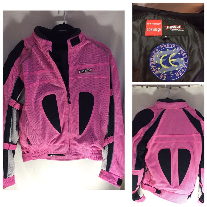 Mesh Jacket with Built-in protective armor Vega Women's Pink Motorcycle Jacket Normal Wear, medium