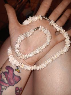 Puka Shell Necklace and Bracelet Set