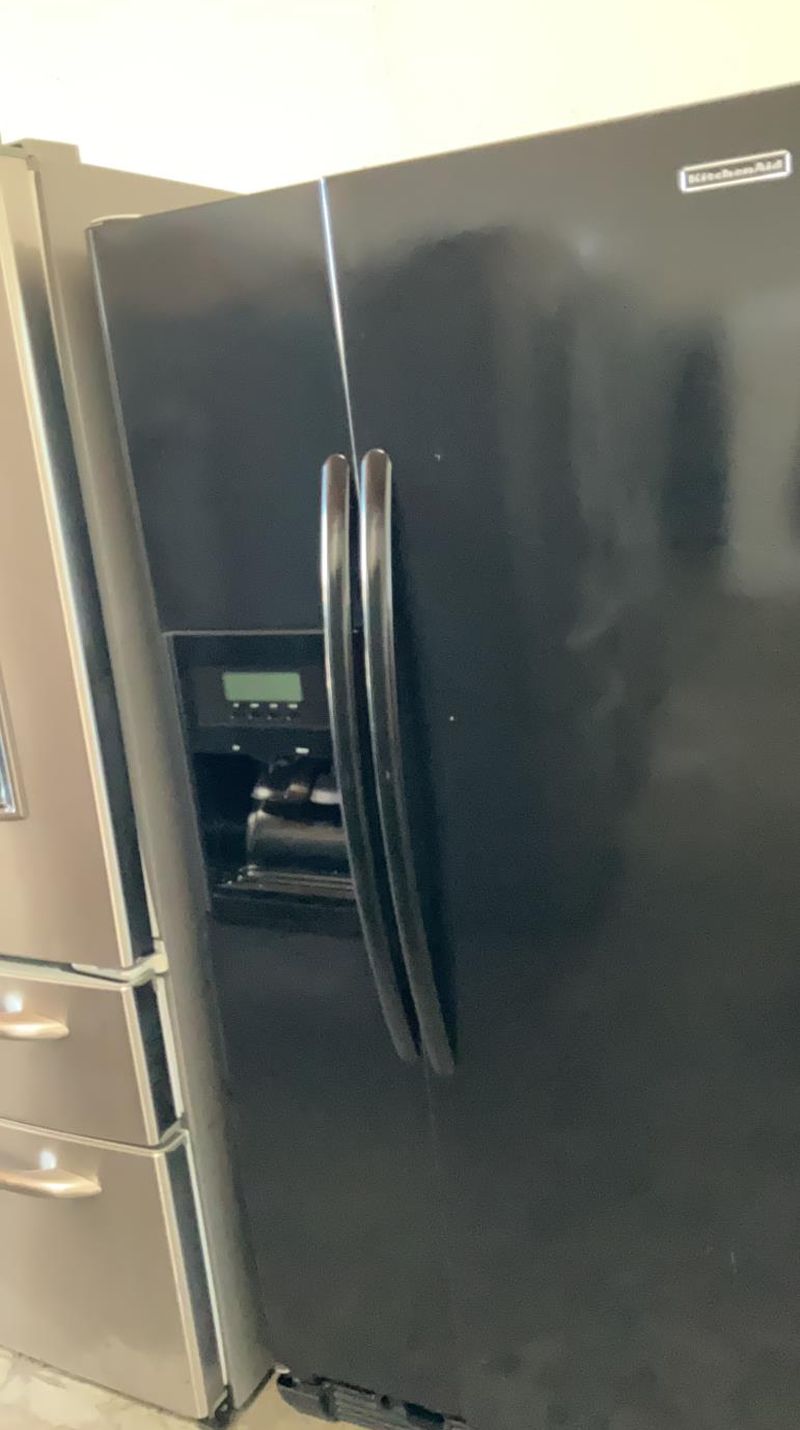 Kitchen Aid Side-by-Side Black Refrigerator Fridge