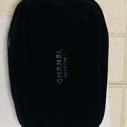 Used  Channel  Velvet Cosmetic Makeup Bag