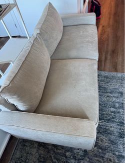 Living Spaces Reid Buff Beige Fabric 80" Sofa