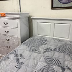 New Twin Bed With 5 Drawers Dresser 