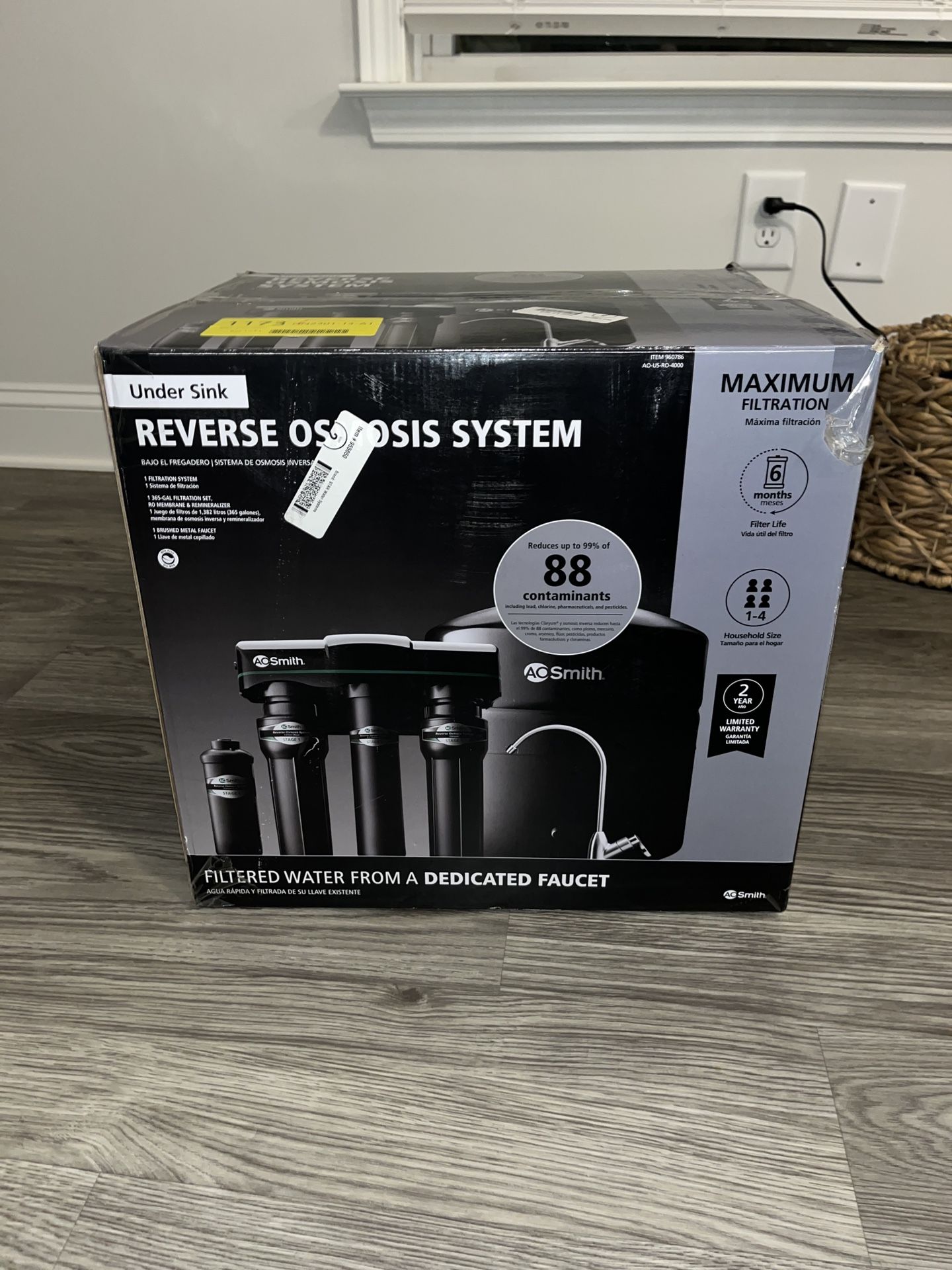 A.O. Smith 4-stage Carbon Block Reverse Osmosis Filtration System