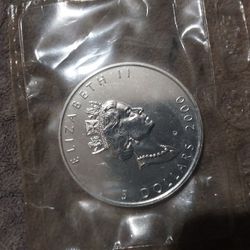 2000 Canada Maple Leaf Fireworks Privy $5 Silver 1oz Coin Sealed

