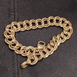 Heavy James And Avery Double Curb Charm Bracelet Sterlington Silver