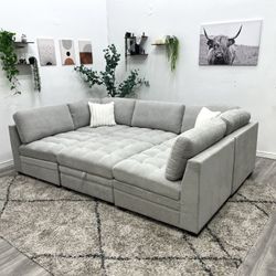 Gray Sectional Modular Couch - Free Delivery 