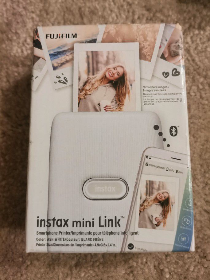 Fujifilm Instax Mini Link Smartphone Printer - Ash White - Brand New  - D1977