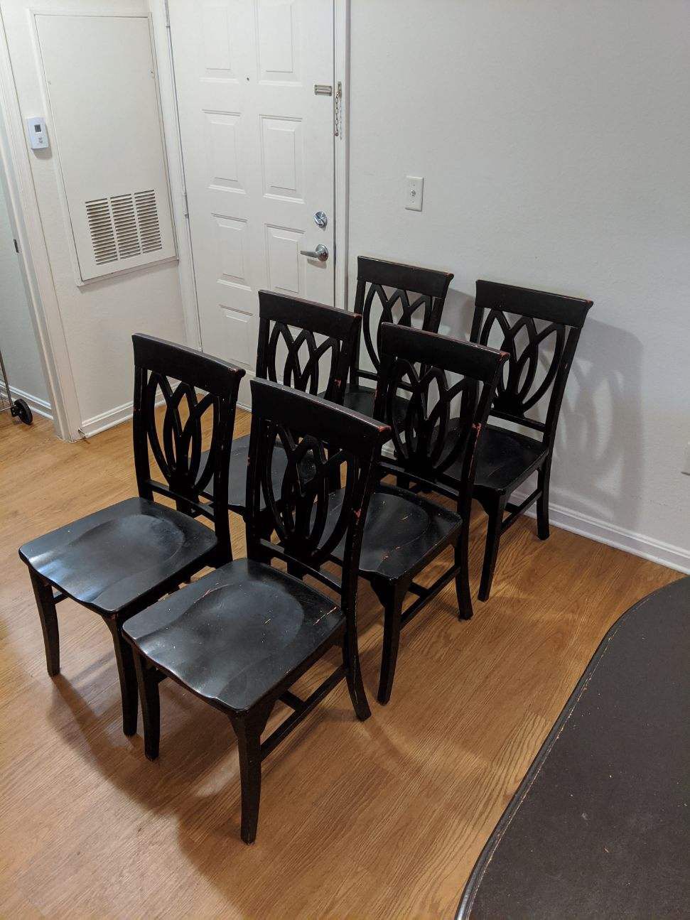 6 SOLID WOOD black chairs