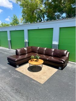 🛋️ Sectional Couch Sofa - Brown Leather - Italsofa - Delivery Available 🚚
