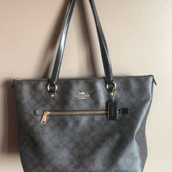 Coach F79609 Gallery Zip Top Tote Signature Canvas  