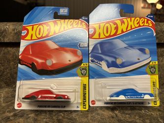 Hot Wheels Porsche Clips Red And Blue