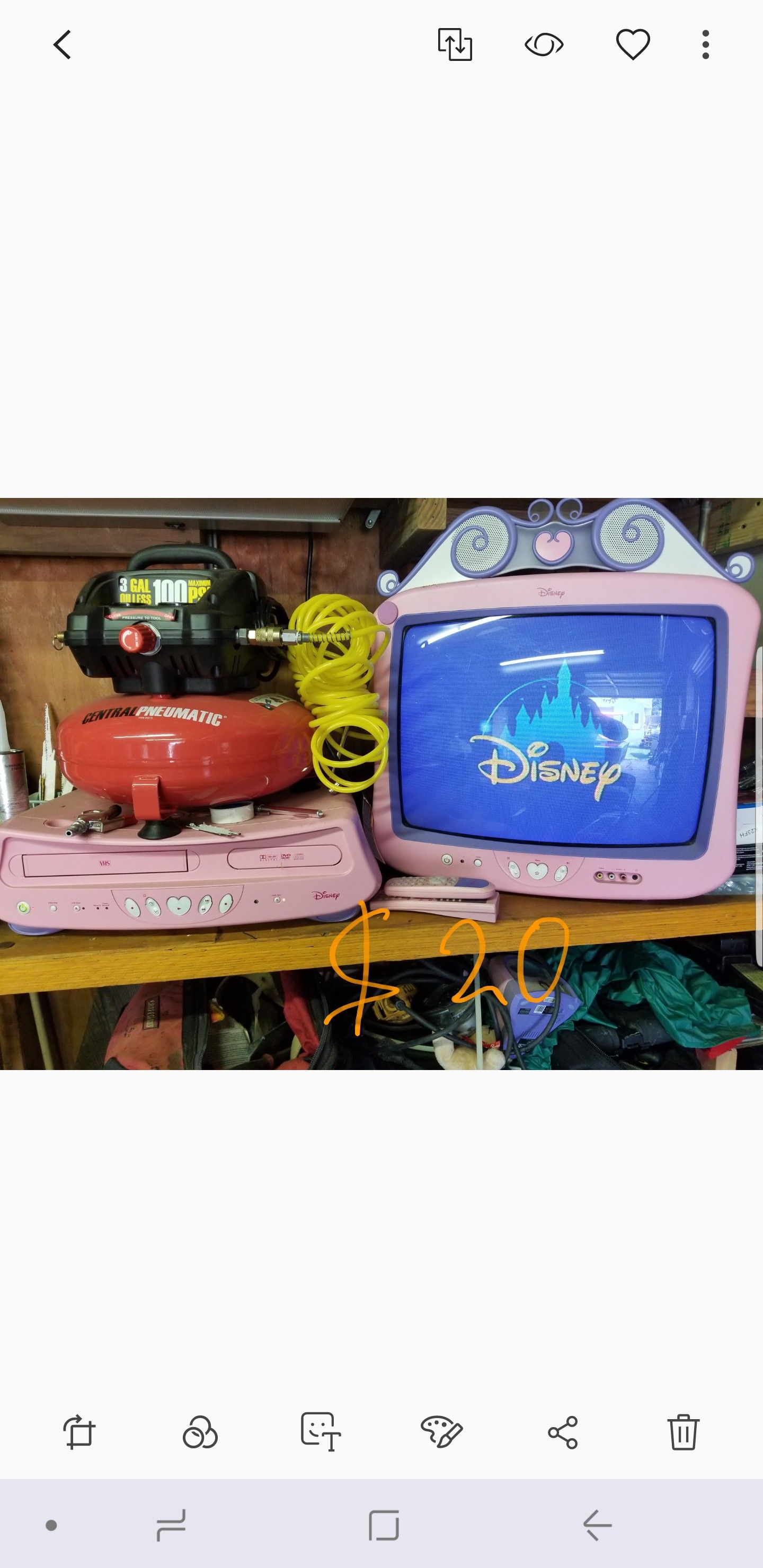 Old kids TV, DVD player and VCR