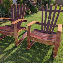 Rocking Chairs Made From Wine Barrels