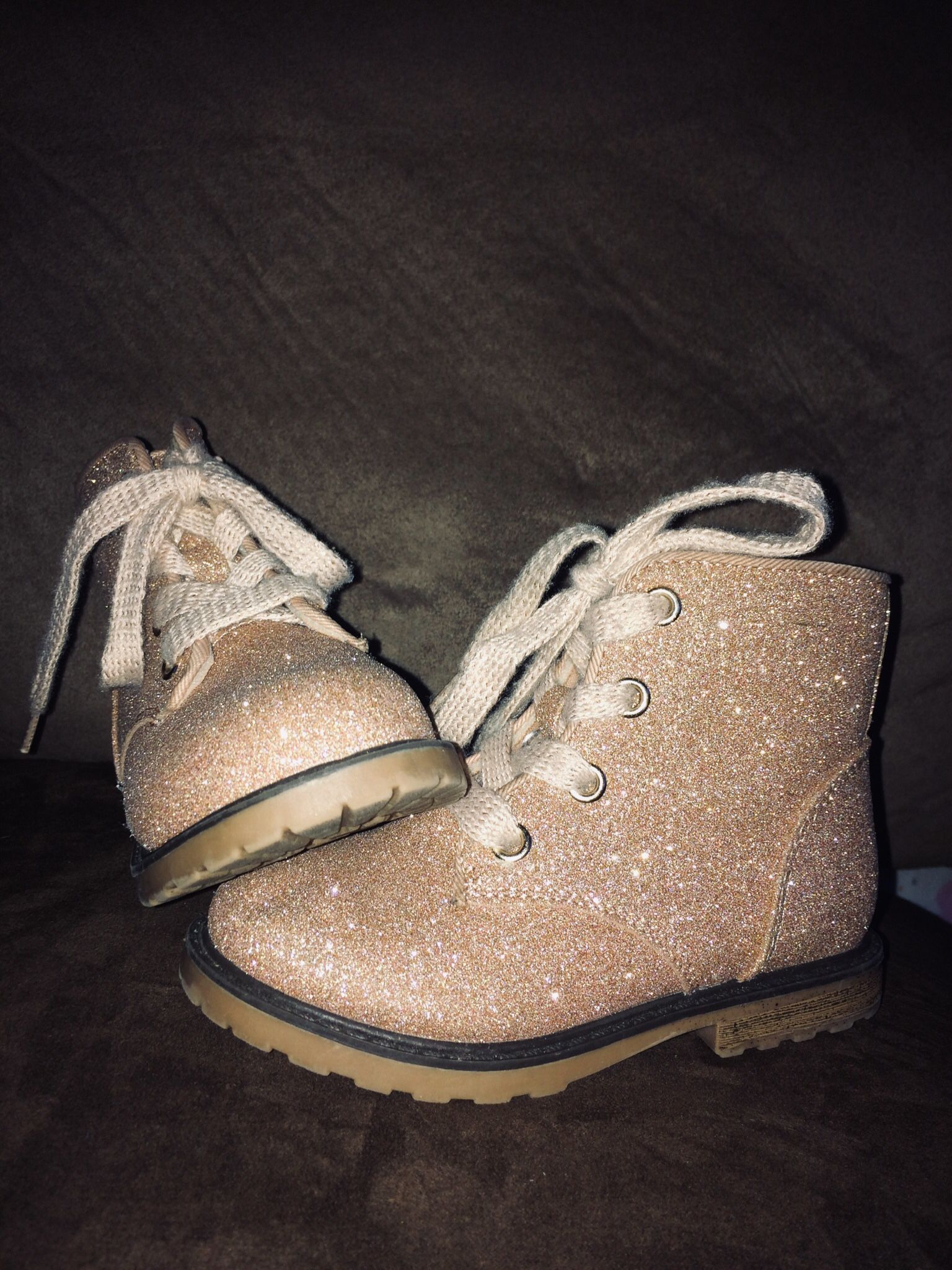 Toddler Girls Pink With Glitter Boots (size 9)