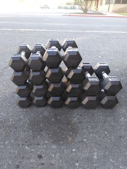 Brand new rubber hex dumbbells
