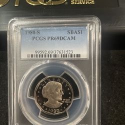 1980 S Gem Proof Susan B Anthony Dollar Graded At PR69 With A Deep Cameo U-1