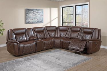 New Top Grain Luxury Power Reclining Sectional Couch! Free Delivery 🚚
