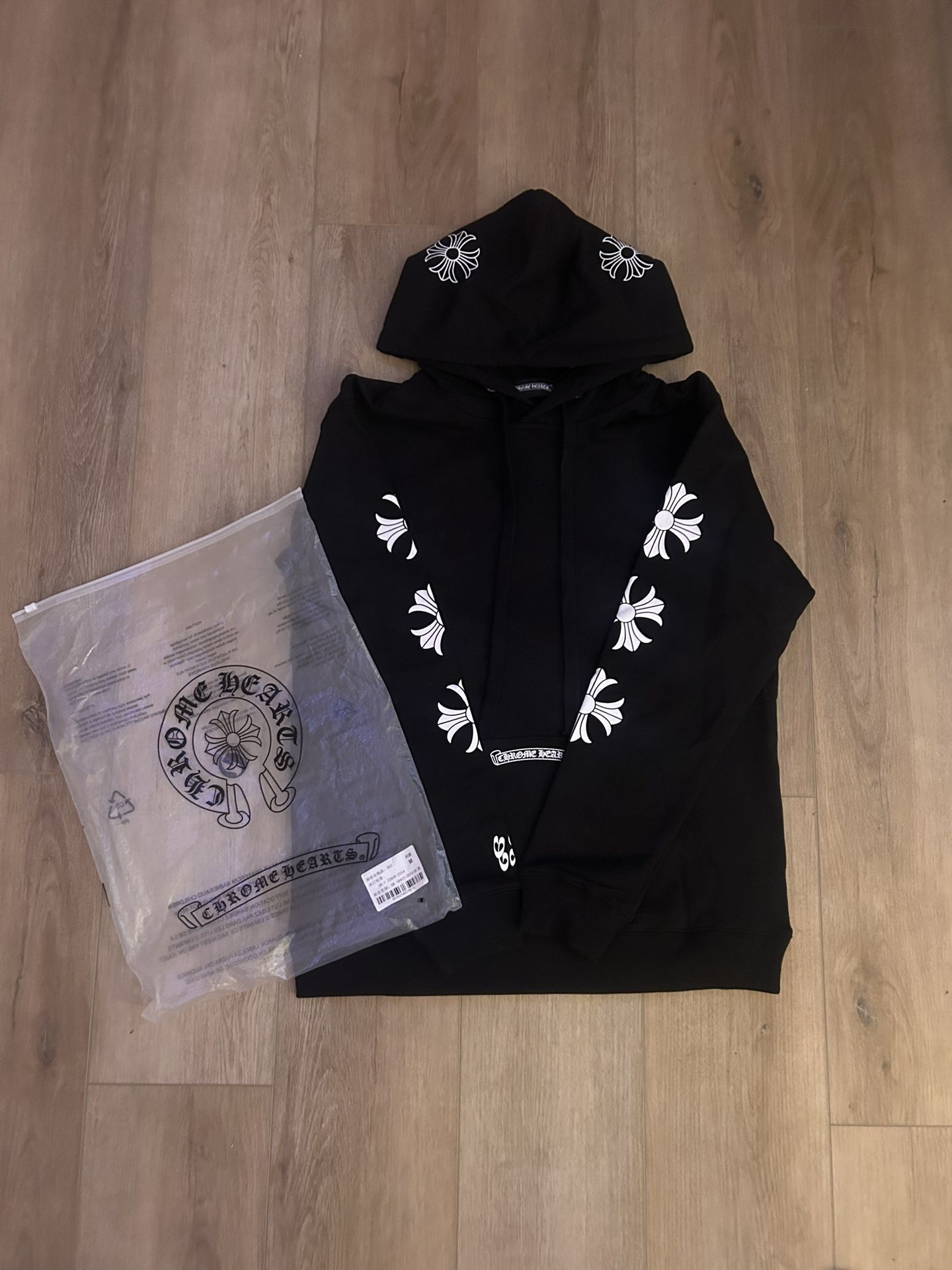 Size M. Chrome Hearts Men's Black Hoodie.