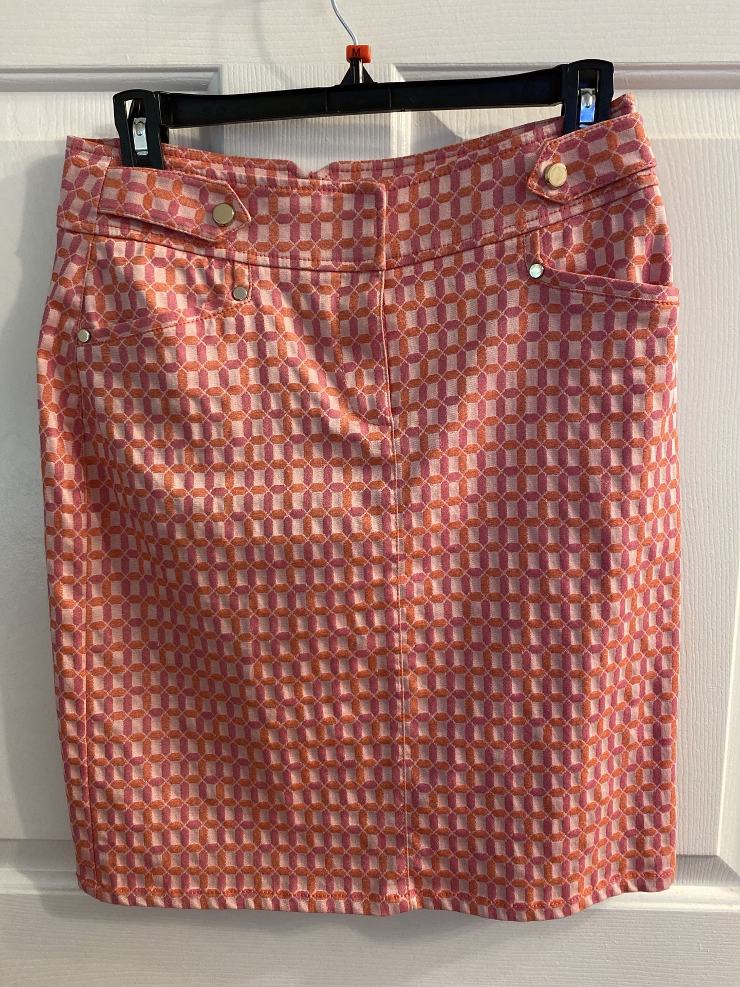 Etcetera Pencil Skirt - Orange /pink Size 2