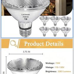 120V 75W Par30 Halogen Flood Light Bulbs,Short Neck Bulb,75W Equivalent 2700K Warm White Dimmable High Brightness, Great for Accent Lighting, Tracking