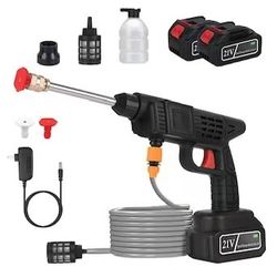261]Angel Sar Cordless Pressure Washer 400PSI  Portable Power Washer with 2 Nozzles and Foam Bottle for Car Bike Patio Window Fence Cleaning