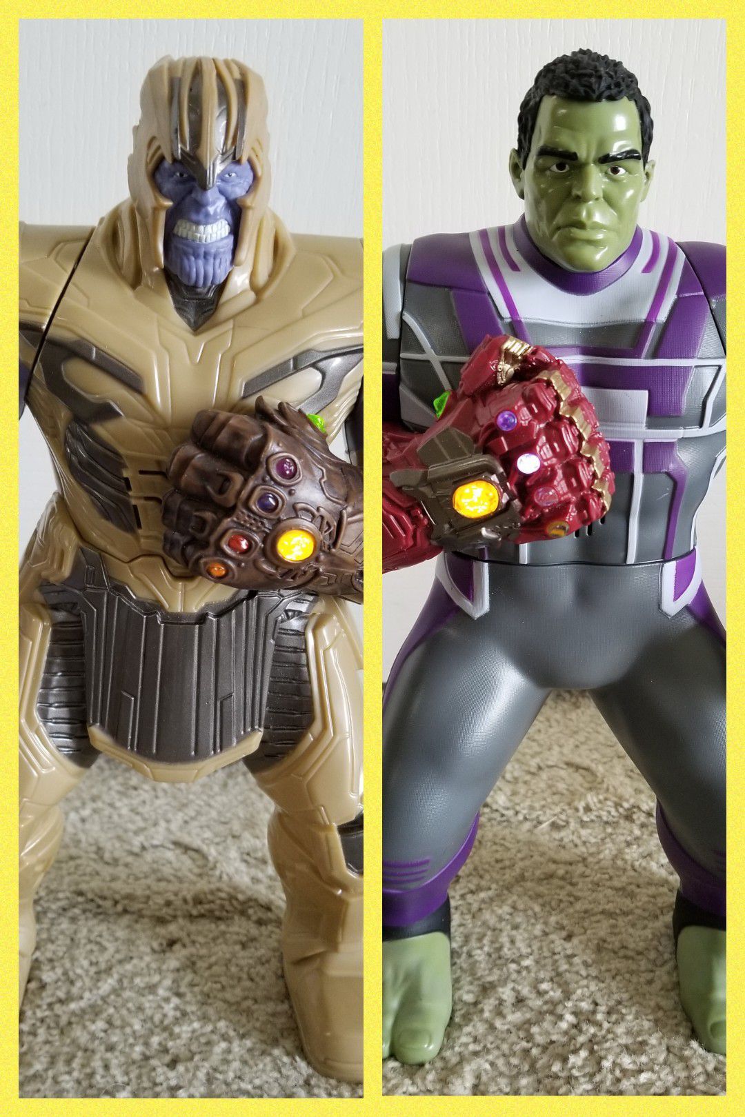 Marvel Avengers Endgame Power Punch Hulk and Thanos Action Figure 2019 - 14”