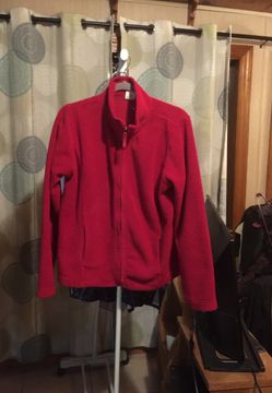 Mandarin Blue brand warm red jacket