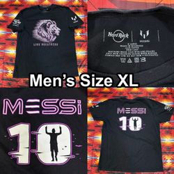 Lionel Messi Hard Rock 50th Anniversary “Live Greatness” Black T-Shirt Men’s XL