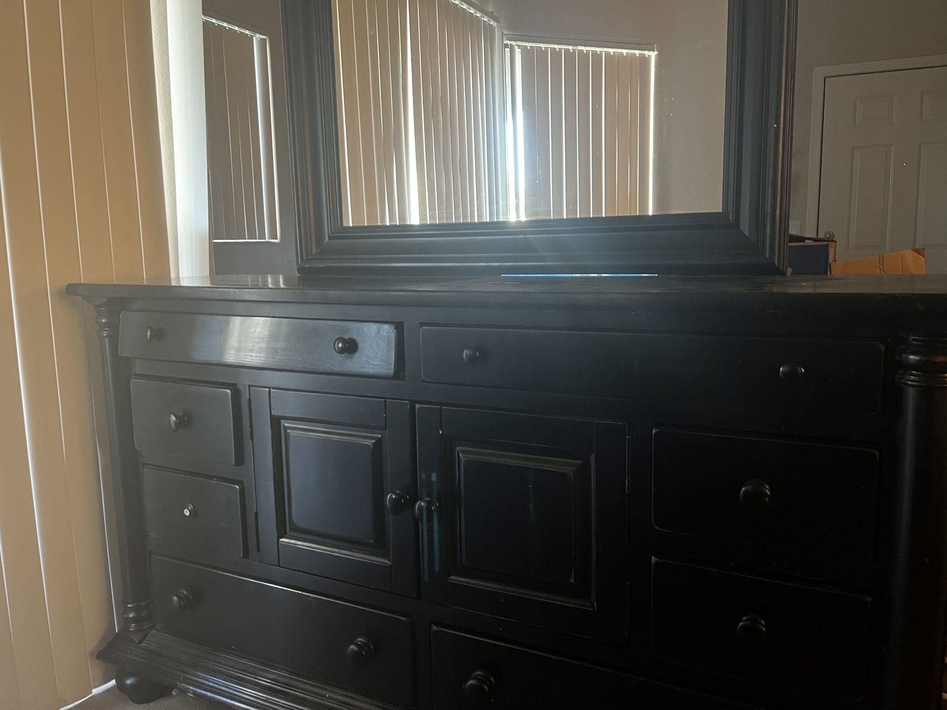 Large Black Wood Vanity