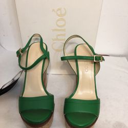 Jimmy Choo Green Ankle straps Heels Sandals. Size 38. Made in Spain