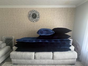 Navy  Velvet Cushions Set