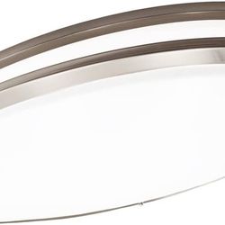NEW - 32" Oval Satin Nickel LED Ceiling Mount Light Fixture, 5500 Lumens, FOR $100 - Firm price