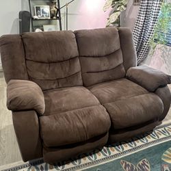 Brown Reclining Couch And Love Seat