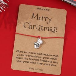 Wish Mitten Red String Christmas Bracelet