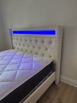 Queen size bed frame with mattress