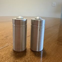 Stainless steel salt and pepper shakers 