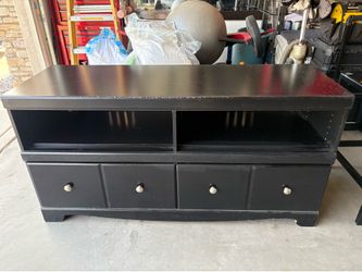Black wooden tv stand