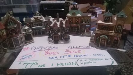 Huge Christmas Village yard sale Saturday