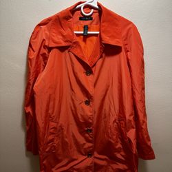 Lauren Ralph Lauren Women’s Jacket Windbreaker Orange Button Up XL