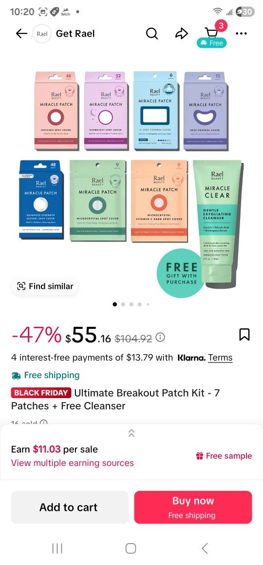 ✨ Rael Ultimate Breakout Patch Kit + Free Cleanser (Brand New, Sealed) ✨