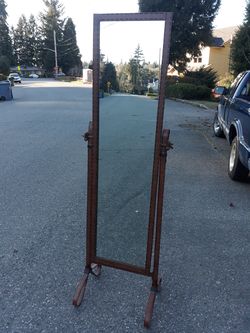 Metal looks like leather dressing mirror