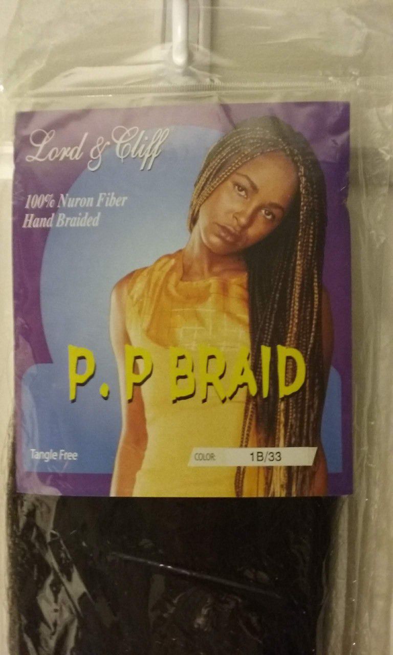 Lord & Cliff P. P Braid Jumbo Hair, 100% Nuron Fiber, Color: 1B/33, New


