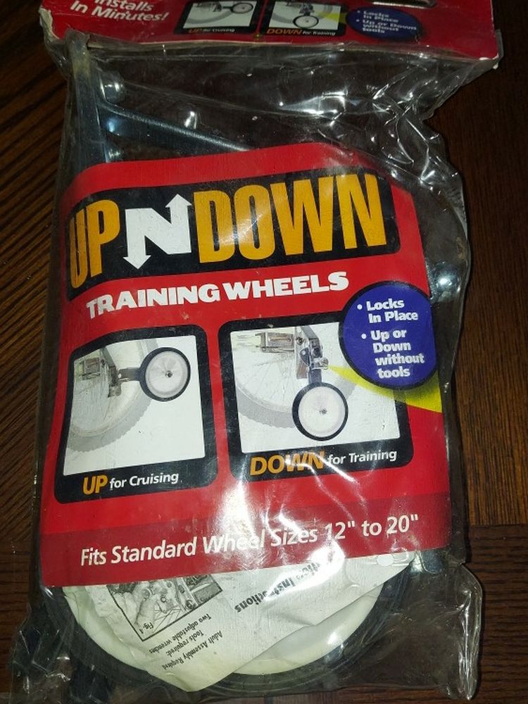 Up-and-down training wheels for 12" to 20" bikes bicycles shipping
