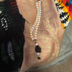 Opal and black onyx necklace