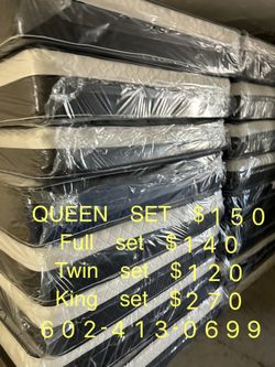 QUEEN BED WITH BOX SPRING WE DELIVER OR PICK UP 