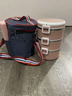 Lunch Bag With 3 Separate Containers And Utensils