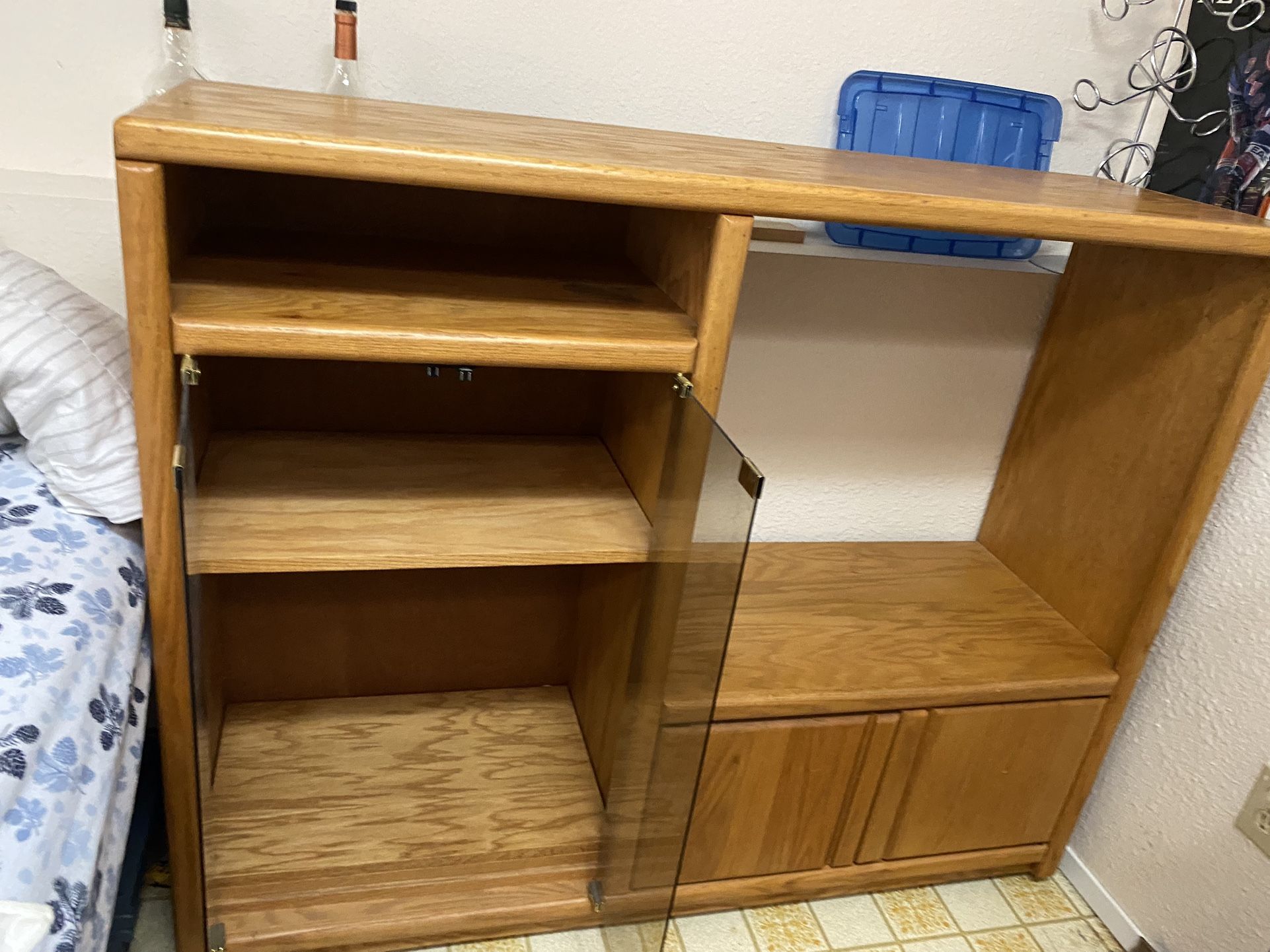 Solid Oak Entertainment Center Free OBO